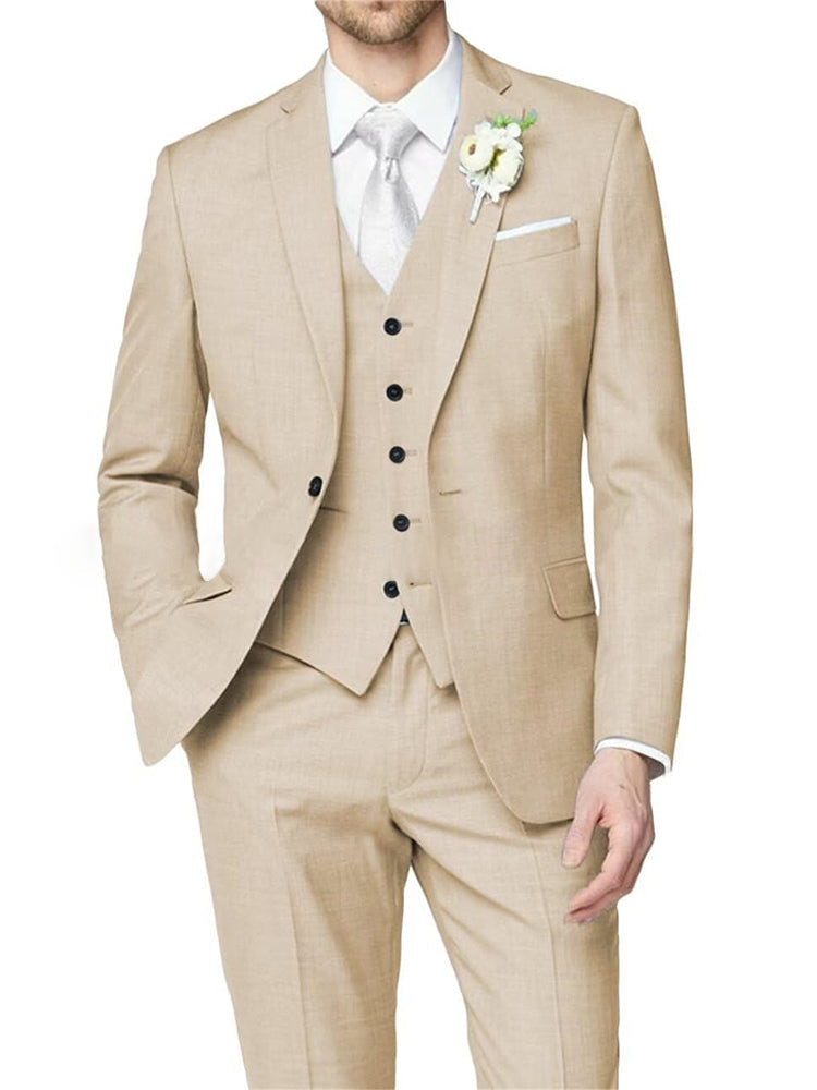 Lilac Men's Formal Notch Tailored Fit Single Breasted One-button Wedding Party Suits - 画像 (3)