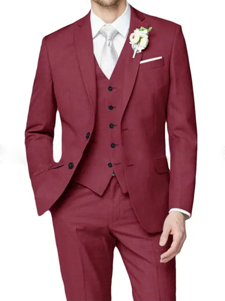 Lilac Men's Formal Notch Tailored Fit Single Breasted One-button Wedding Party Suits - 画像 (10)