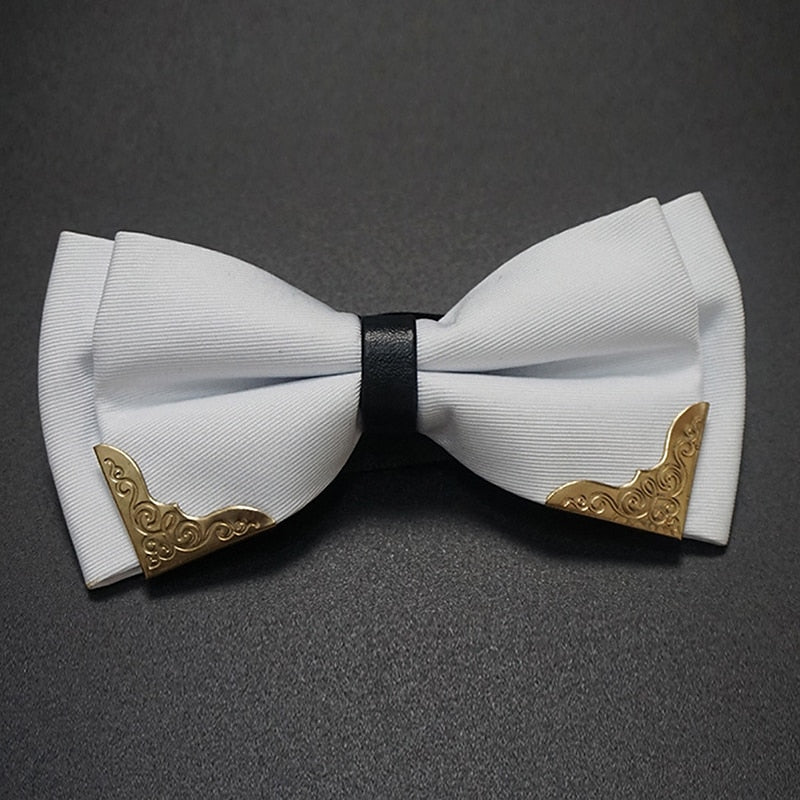 Men's Basic Bow Tie Black White - Image 4