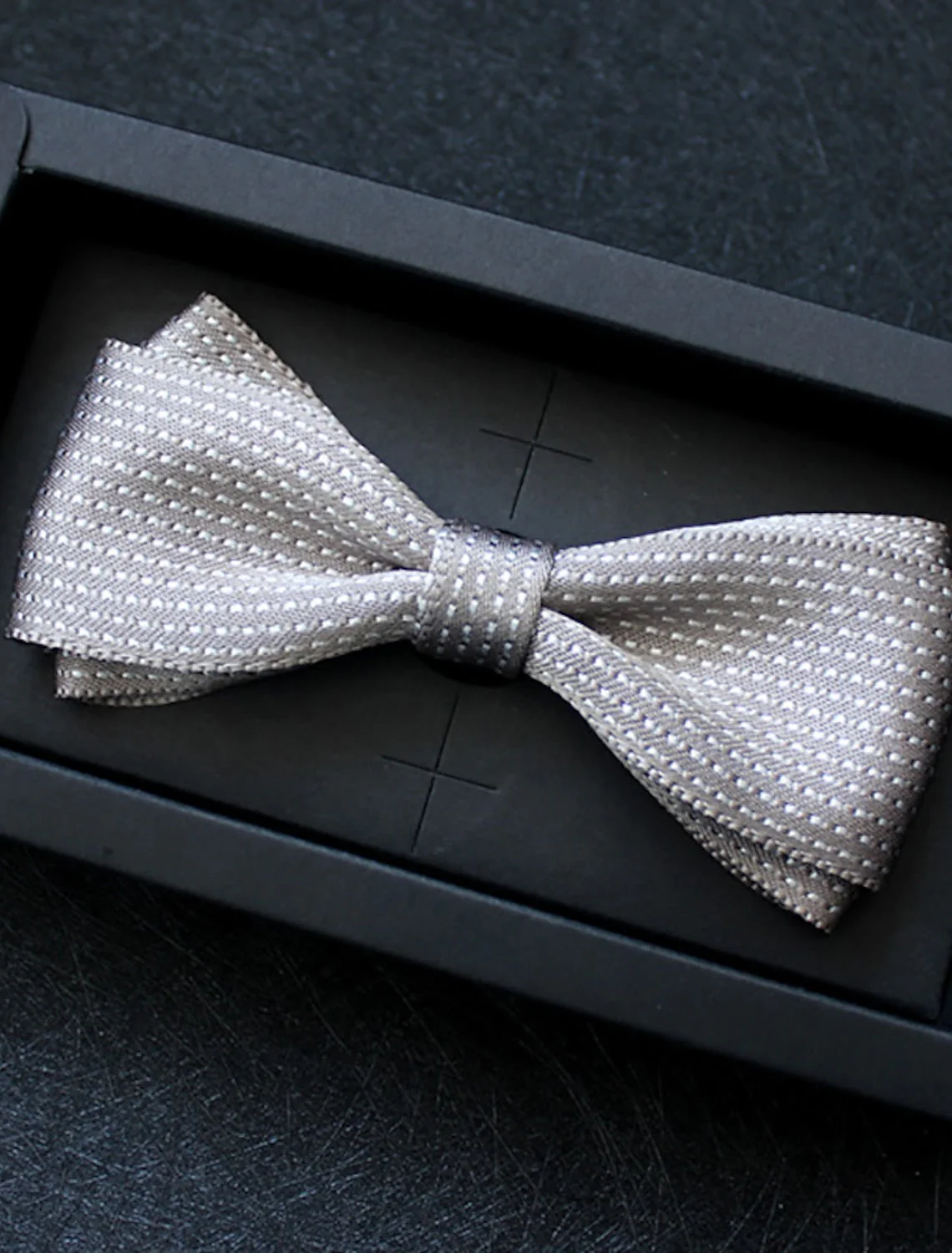 Men's Basic Bow Tie Silver Black Red - Image 3