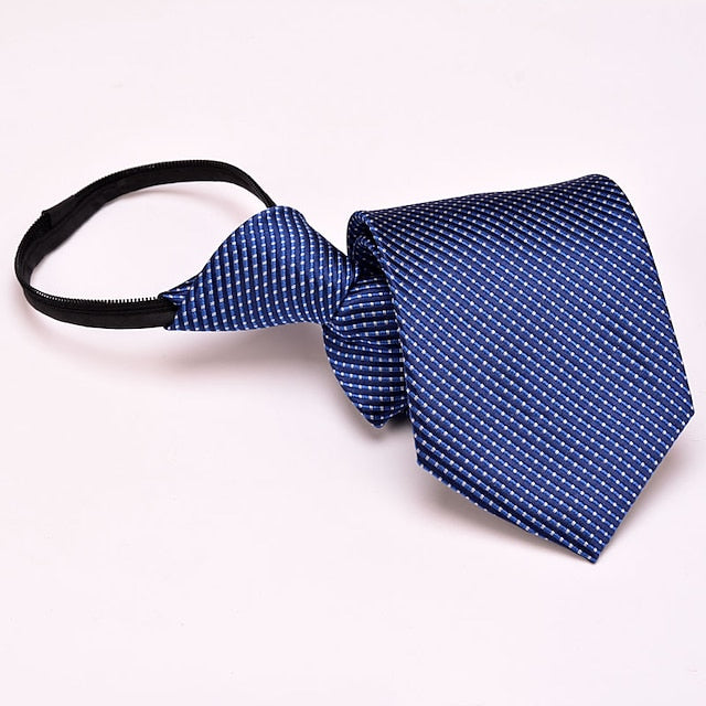 Men's Adjustable Zip Tie Polka Dot Plain Striped - 이미지 3