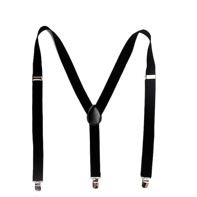 Men's Solid Color Suspender Polyester Nylon Metal Buck - 画像 (7)