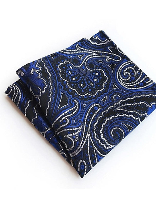 Men's Jacquard Ties Pocket Squares Cravat Ascot Work Striped - 이미지 3