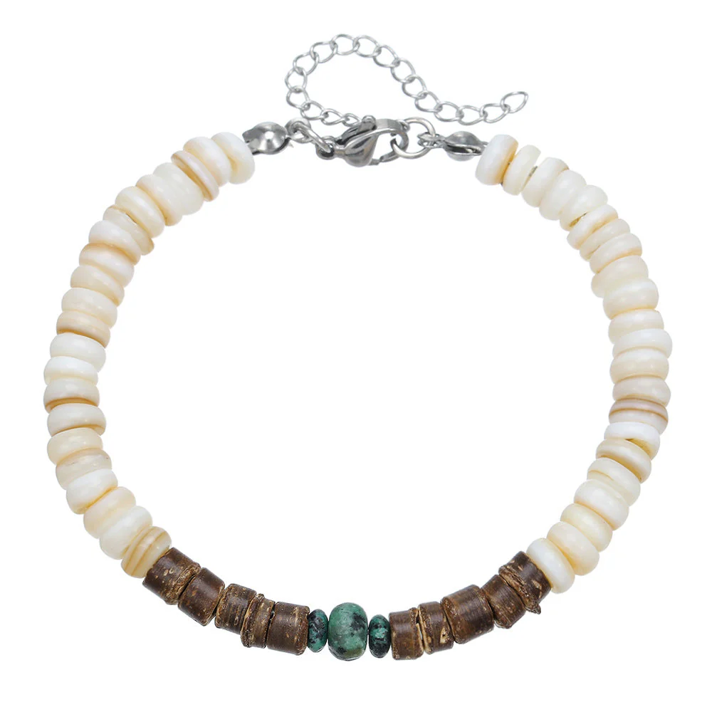 Men's Minimalist Turquoise Wooden Beads Trendy Funky Premium Bracelet Accessories - 画像 (15)