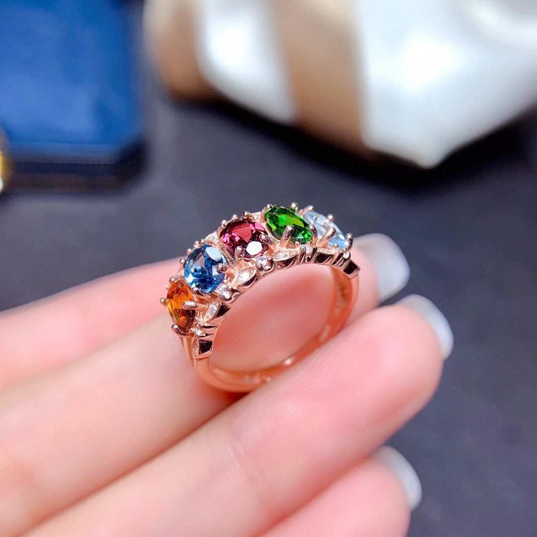 Stylish Colorful Crystal Rhinestone Ring - Image 4