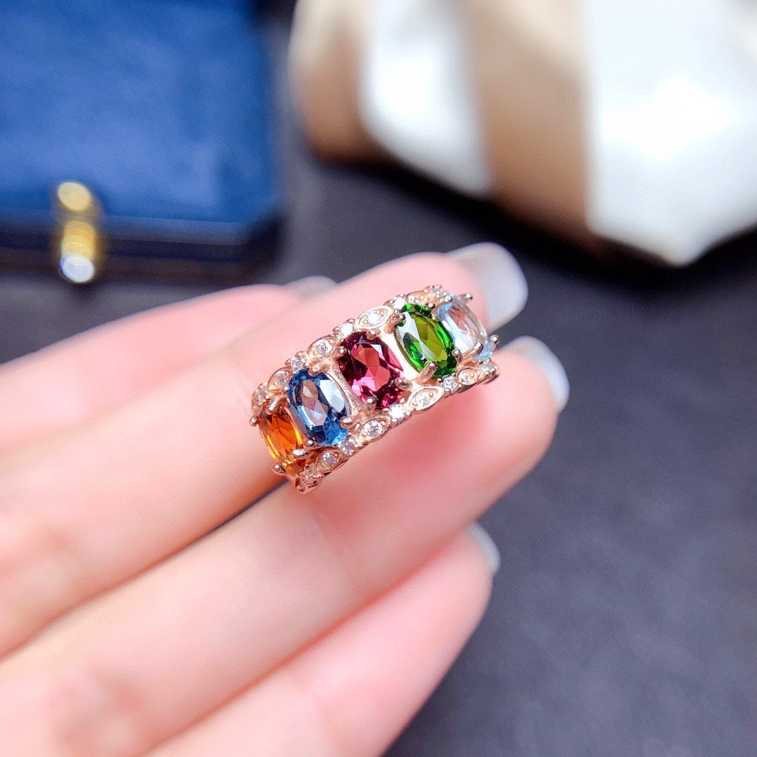 Stylish Colorful Crystal Rhinestone Ring - Image 6