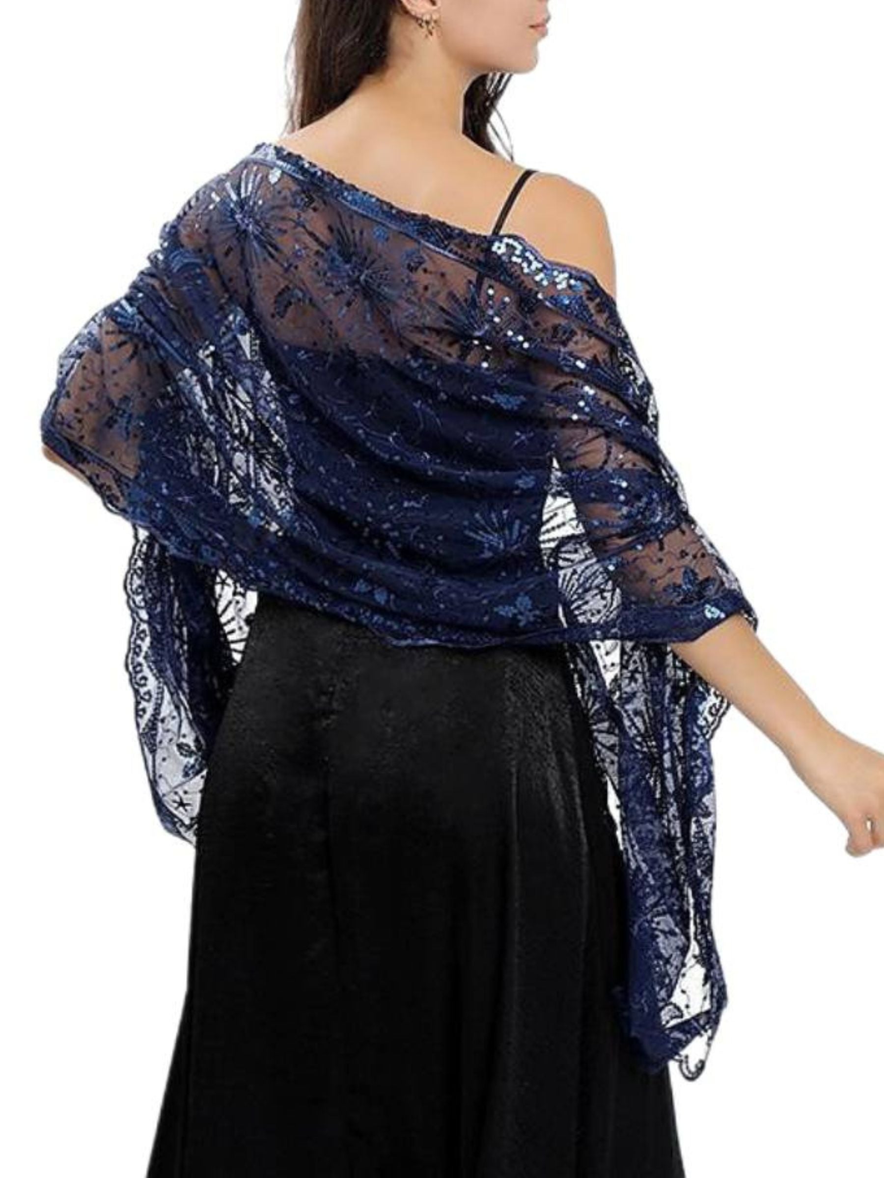 Women's Delicated Star Moon Embroidery Retro Shawl Wedding Wraps - 画像 (9)