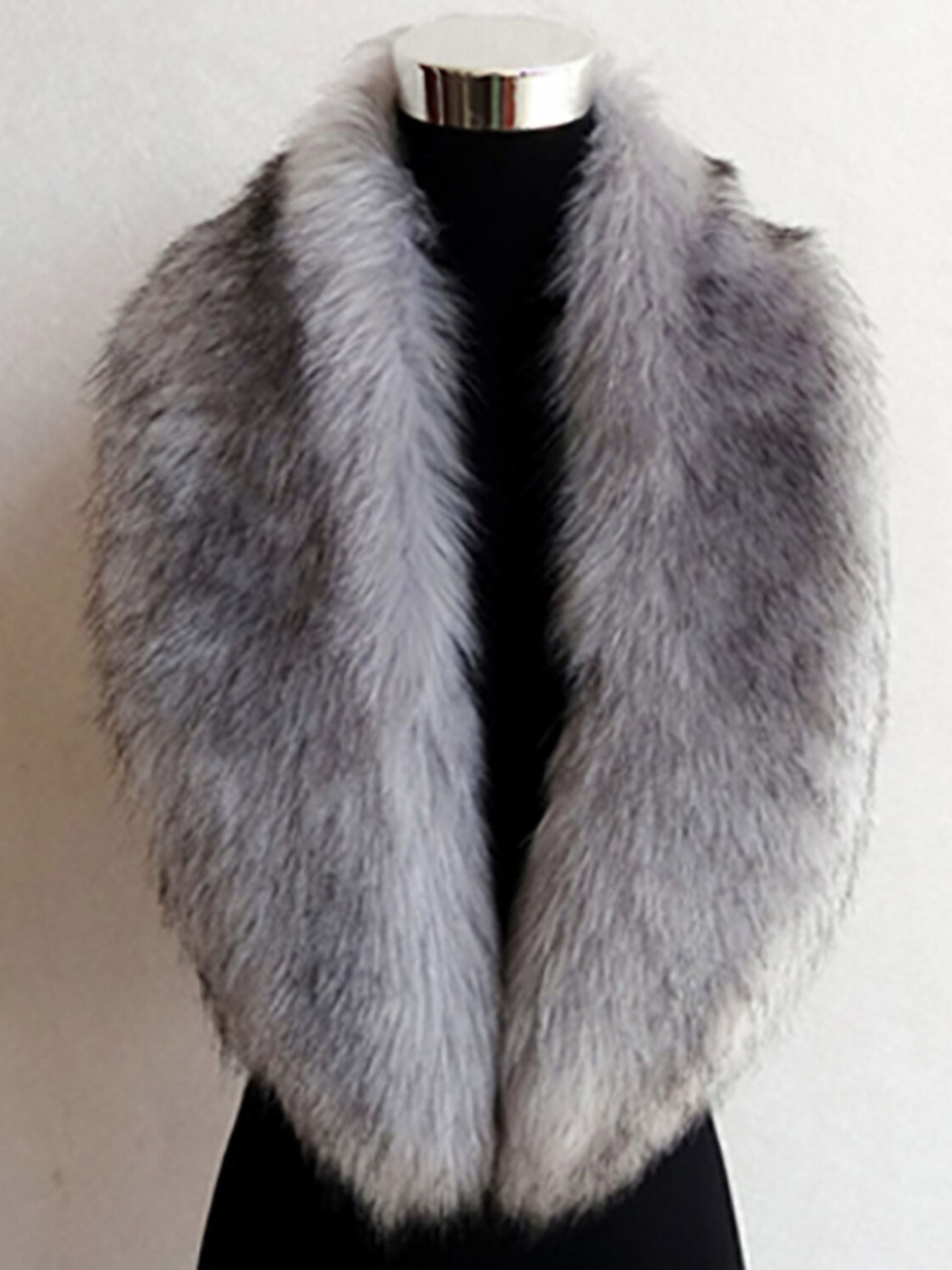 Women's Black Daily Luxury Elegant Faux Fur Soft Wedding Shawl - 이미지 8