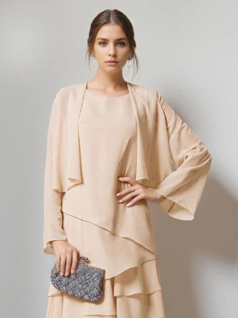 Women's Chiffon Long Sleeves Elegant Jackets