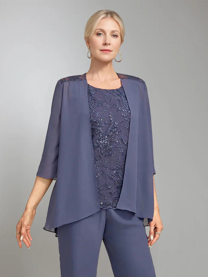 Women's Chiffon 3/4 Sleeves Jackets with Beads