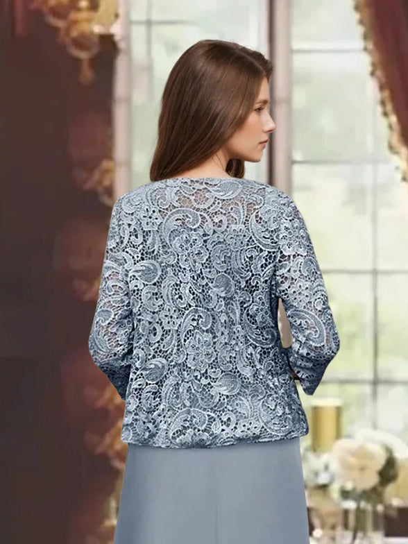 Women's 3/4 Sleeves Open-front Lace Jackets with Appliques - 画像 (2)