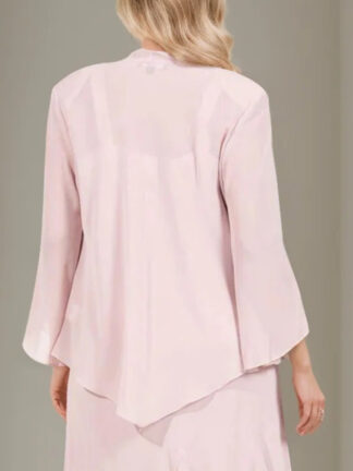 Chiffon Long Sleeves Jacket Sequins Asymmetrical Wraps