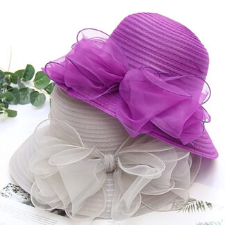 Fascinators Organza Holiday Beach Elegant Vintage With Pure Color Appliques Headpiece with Bowknot