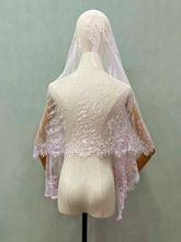 Vintage Lace Wedding Veil Shawl/Mantilla Muslim Veil with Floral - 이미지 6