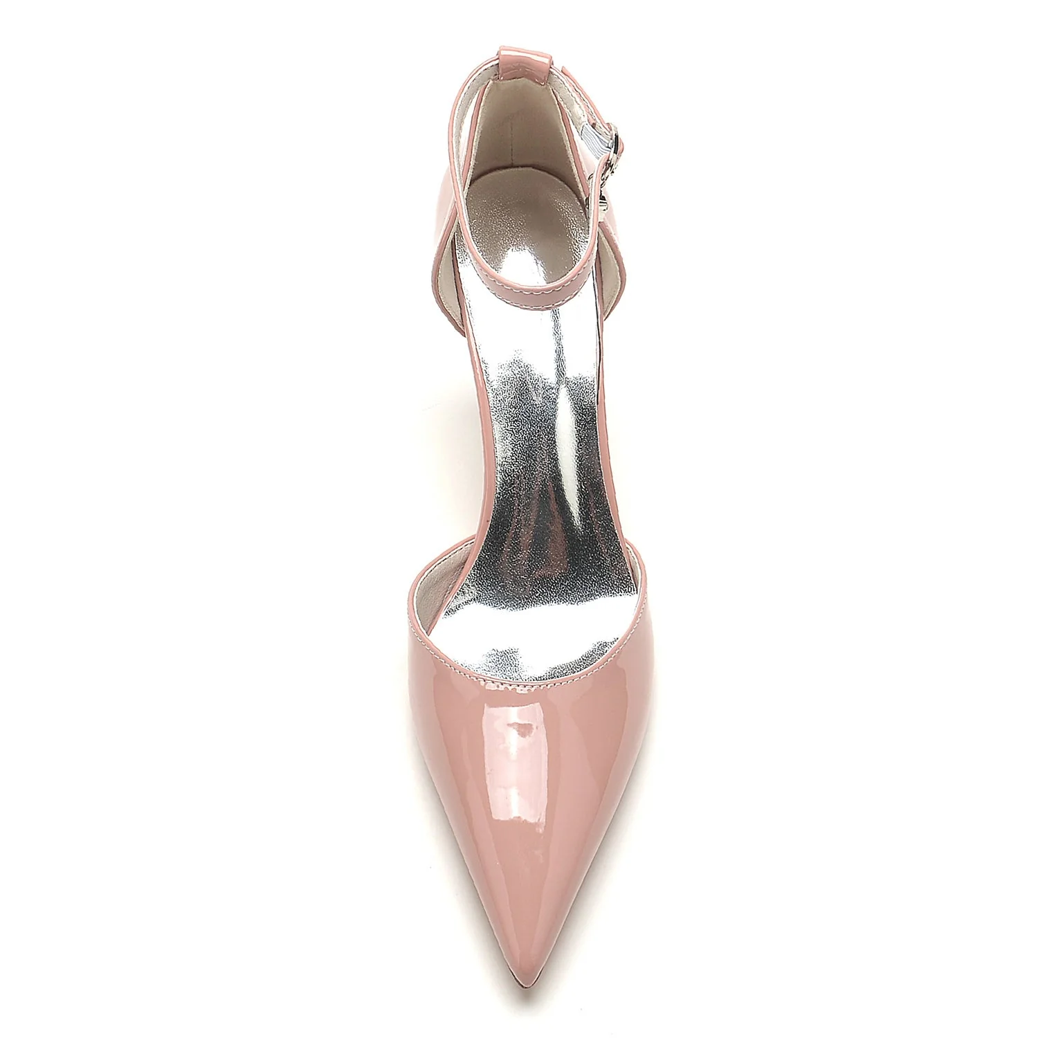 Women's Wedding Shoes Patent Leather Stiletto Pointed Toe Buckle Bridal Shoes - Image 4