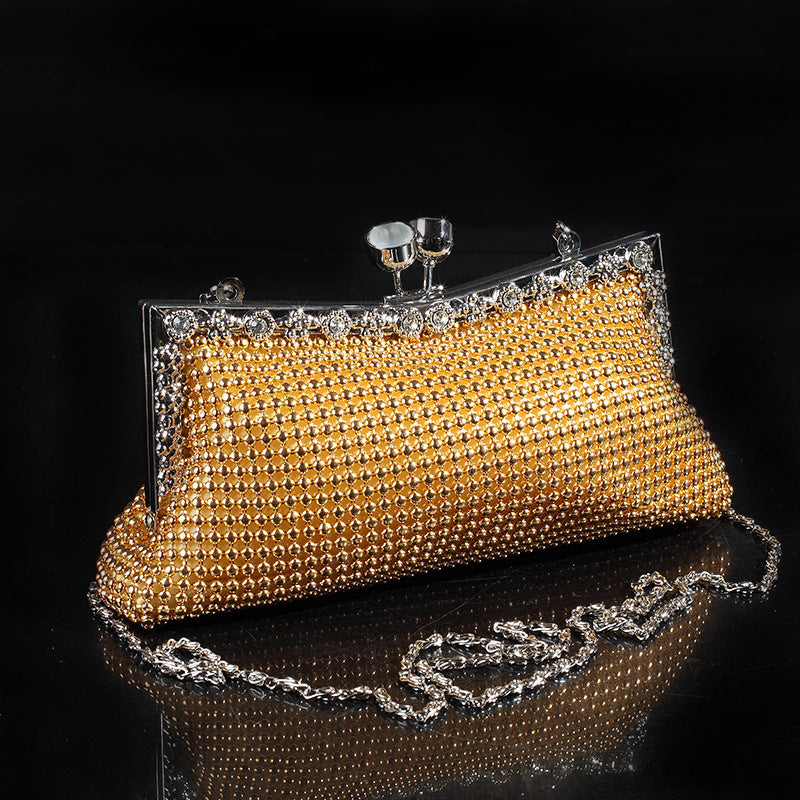 Cat's Eye Diamond-Encrusted Aluminum Sheet Clutch Bags - 画像 (3)