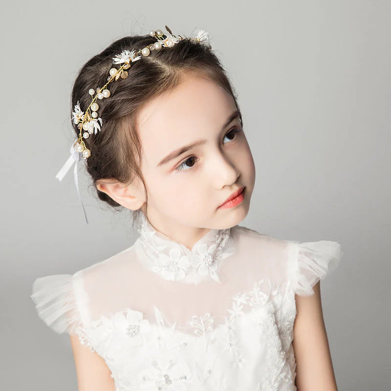 Children's Dress Accessories White Headband - Image 3
