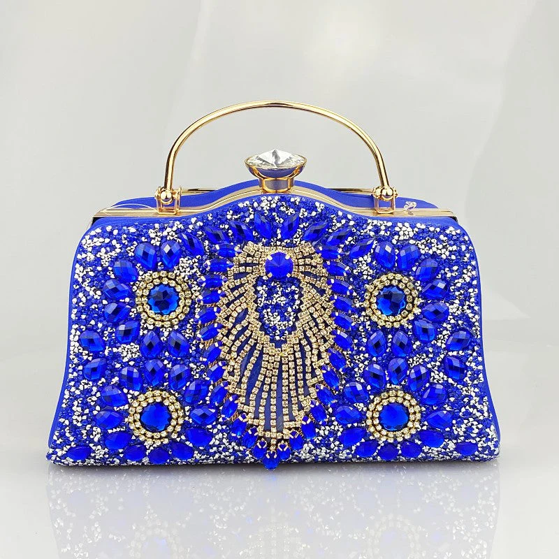 Imitation Diamond Shiny Hand Clutch Bags - Image 7