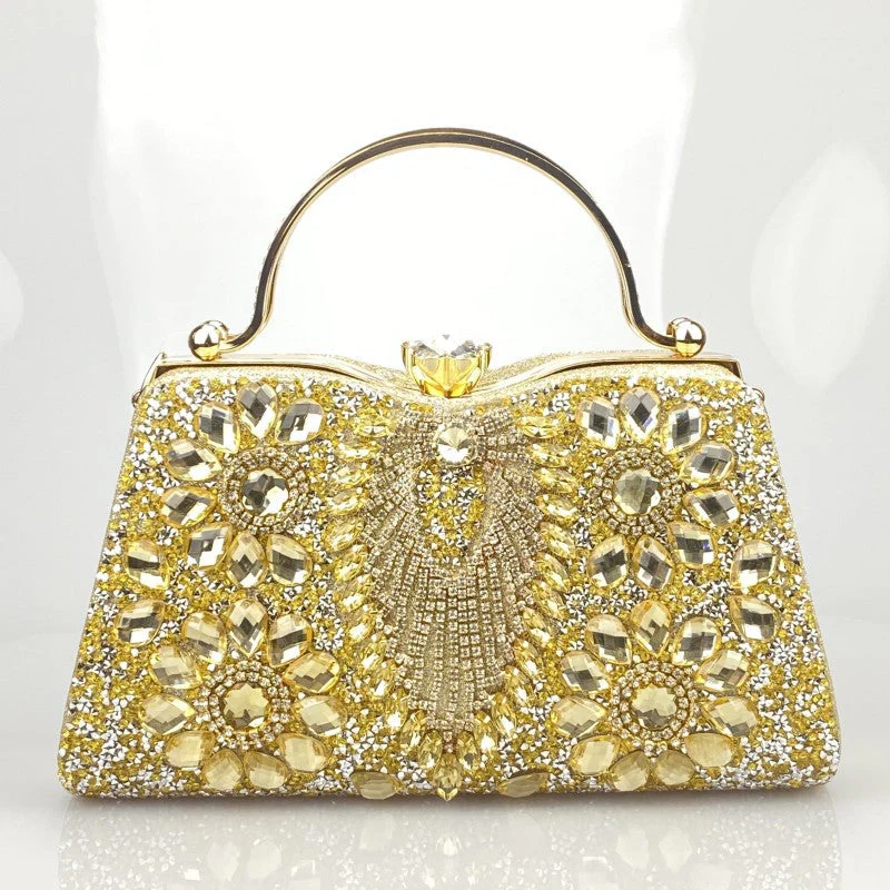 Imitation Diamond Shiny Hand Clutch Bags - Image 8