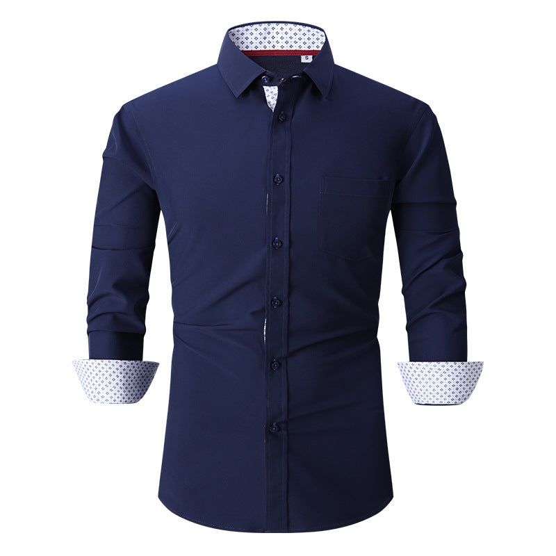 Men's Classic Long Sleeves Solid Color Shirt - 画像 (8)