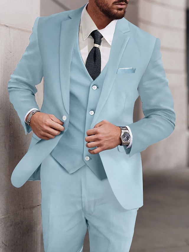 Men's Standard Fit Single Breasted One-button 3 Pieces Wedding Suits - 이미지 2