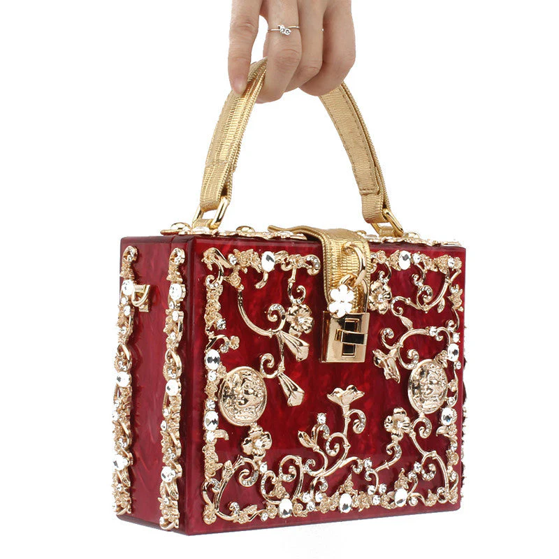 Imitation Diamond Acrylic Box Hand Bags - 画像 (6)
